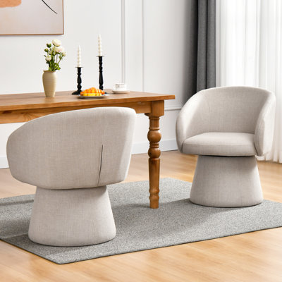 Stoehrs 24.8" Wide Modern Cream Fabric Dining Chair
