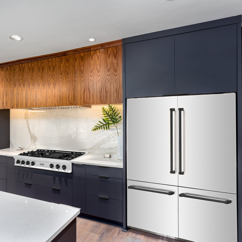 ZLINE 60" Autograph Edition 32.2 cu. ft. Built-in 4-Door French Door Refrigerator, Matte Black, Stainless Steel