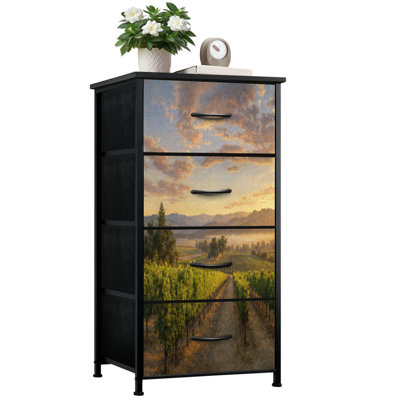 Commode pour chambre à coucher avec 4 tiroirs de rangement Sunrise Mist Scenic California