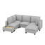 Ensemble de canapé modulaire moderne en chenille en U de 90 po, canapé modulaire avec repose-pieds mobile, table basse avec dispositifs de chargement cachés-779820714