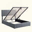 Lit plateforme tapissier avec système de rangement hydraulique-40734324