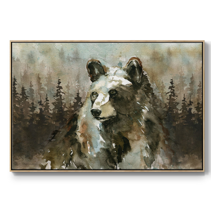 Lodge Twilight II, peinture sur toile encadrée, H 17 po x l 25 po x P 2 po, Cadre en bois naturel