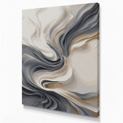 Abstract Landscape 86 Gray Canvas Wall Art