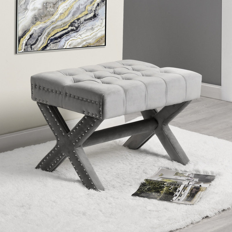 Repose-pieds 20 po, Velours gris velours