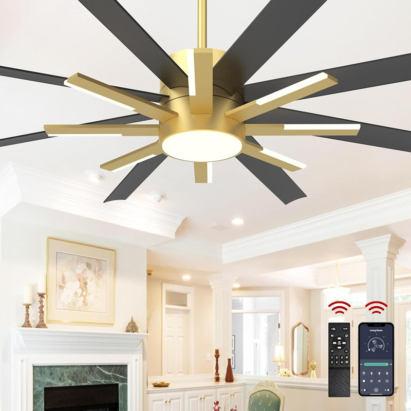 72 Inch Large Ceiling Fans With Lights And Remote,Indoor/Outdoor...