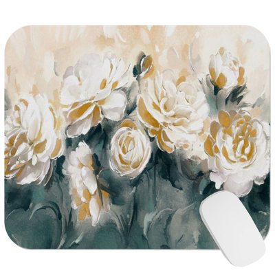 Floral Luxe Floral Dream Flowers Flower Bouquet Glam Gaming Cute Office Laptop Desk Pad Gift Mat Square Rectangle Non-Slip Mousepad