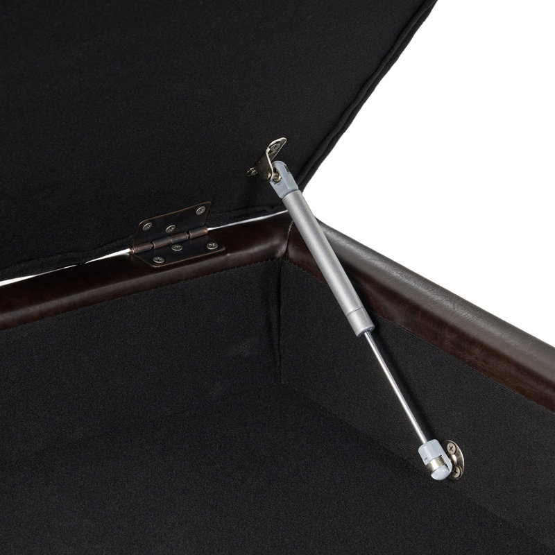Square Storage Ottoman  Accent Table,PU Coffee Table with Bottom Rack