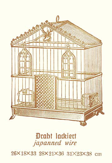 Cage à oiseau ornée b, impression, H 42 po x l 28 po x P 1,5 po