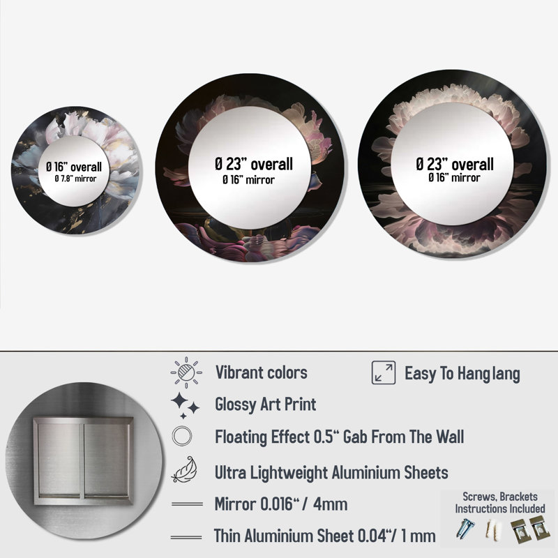 Wisen Metal Round Mirror