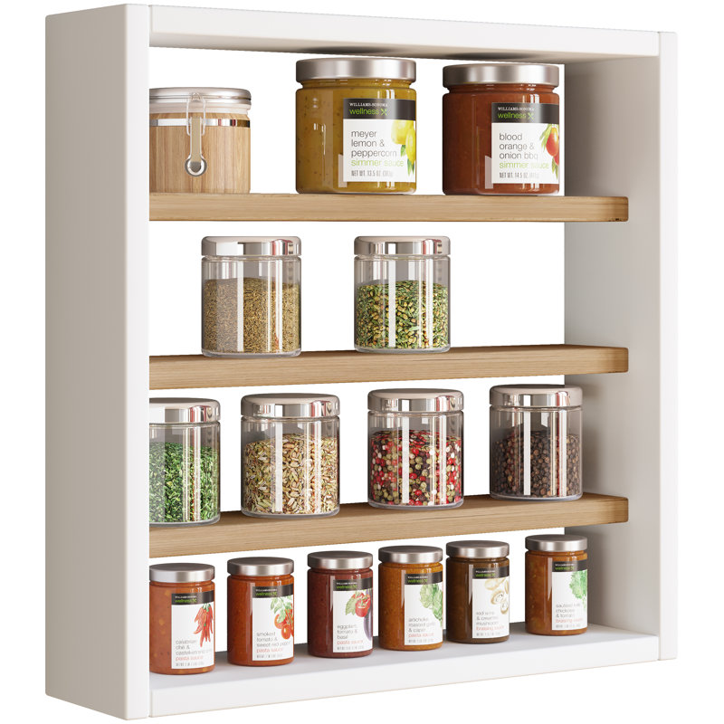 Quantrez Wood Spice Rack, 40cm H x 40cm W x 10cm D
