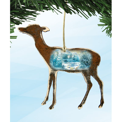 Tidaholm 5.5'' Wood Animals Hanging Figurine Ornament