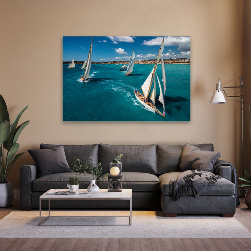Pelissier - course de départ - photographie de paysage, réalisme, art marin, H 40 po x l 60 po