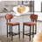 Comfortable Modern Upholstered Fabric Bar Stools Set Of 2 With Black Metal Legs, 26 Inch Counter Height For Kitchen Islands-661748503