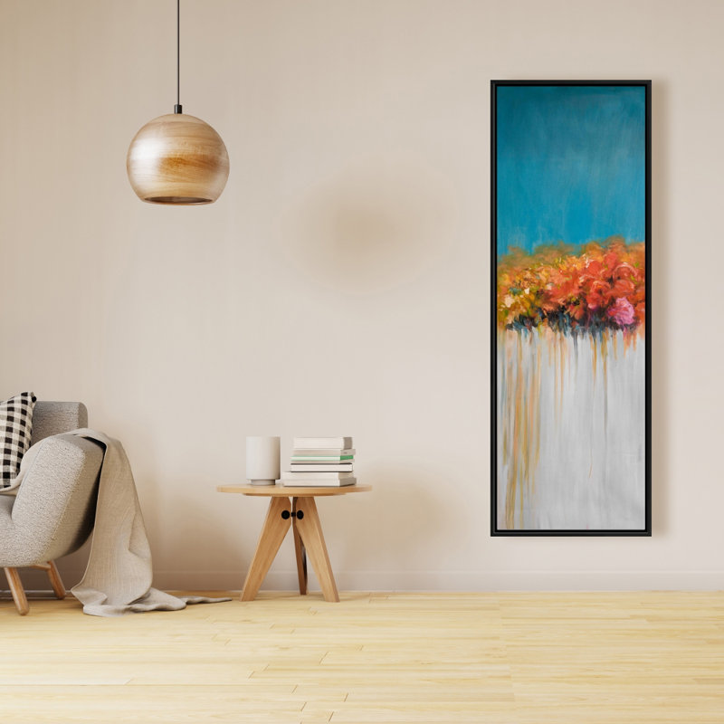 Orange Flowers Bundle Print On Canvas, 48" H x 16" W