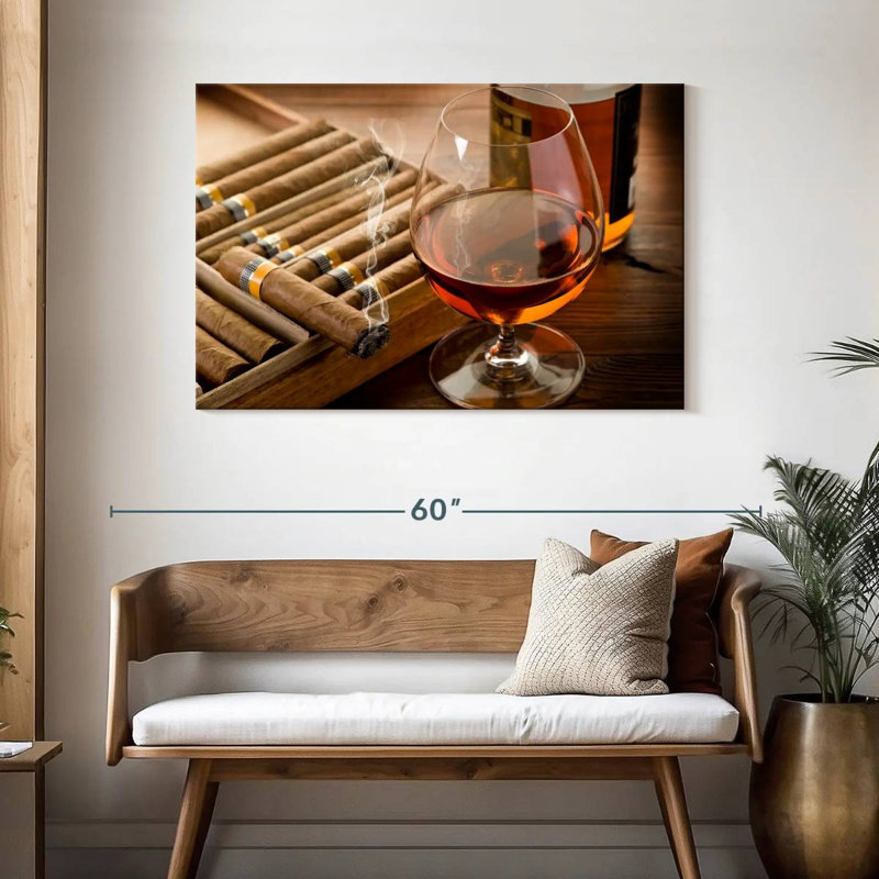 Senne, alcool cubain et cigare, H 30 po x l 45 po