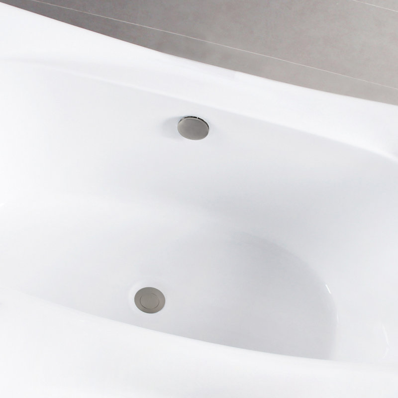 Kingston Brass Aqua Eden 66-Inch Acrylic Rectangular Double Ended Freestanding Tub with Overflow/Drain Assembly