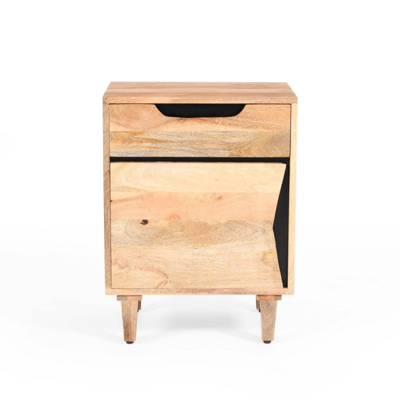 Table de chevet en bois naturel