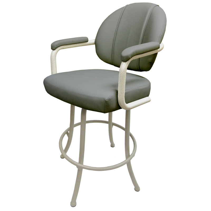 Comptoir pivotant, bar et très grand tabouret Ansara, Beige, Gris, Tabouret de comptoir (siège d'une hauteur de 26 p