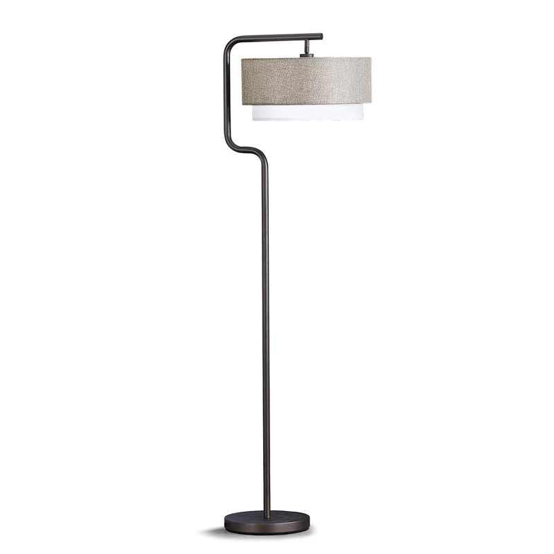 Taniusa 63"H Metal Floor Lamp, Dark Bronze, Brown White