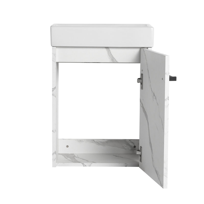 Meuble-lavabo simple 16 po avec plateau en céramique