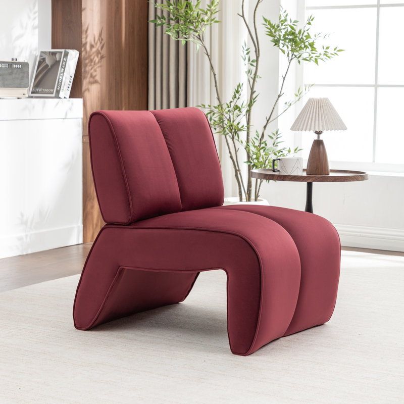 Fauteuil d'appoint en velours Angel, Red