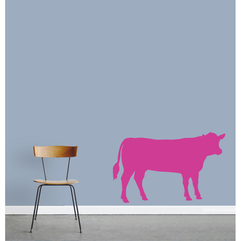 Décalcomanie murale vache, Rose vif