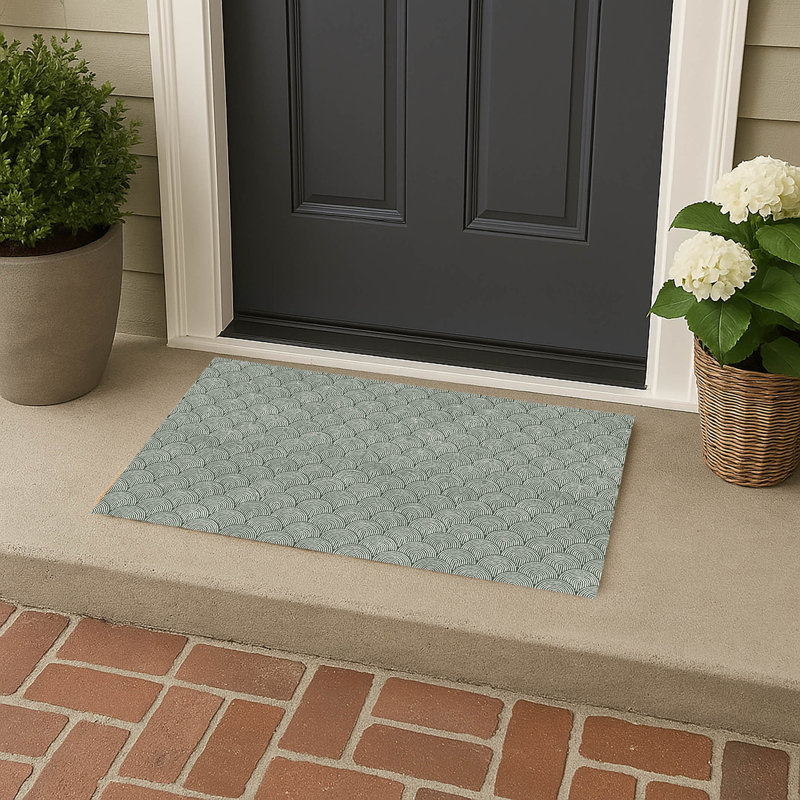 Rolling Humps Outdoor Doormat, 21" W x 34" L, Green