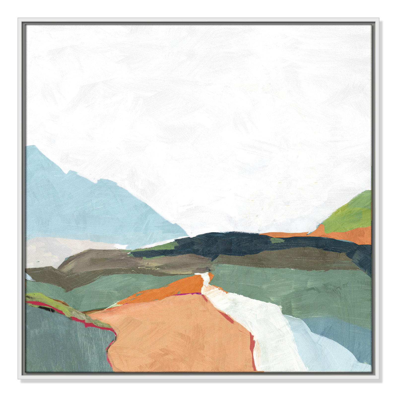 Addy "April Morning" Painting, 31.5" H x 31.5" W, White