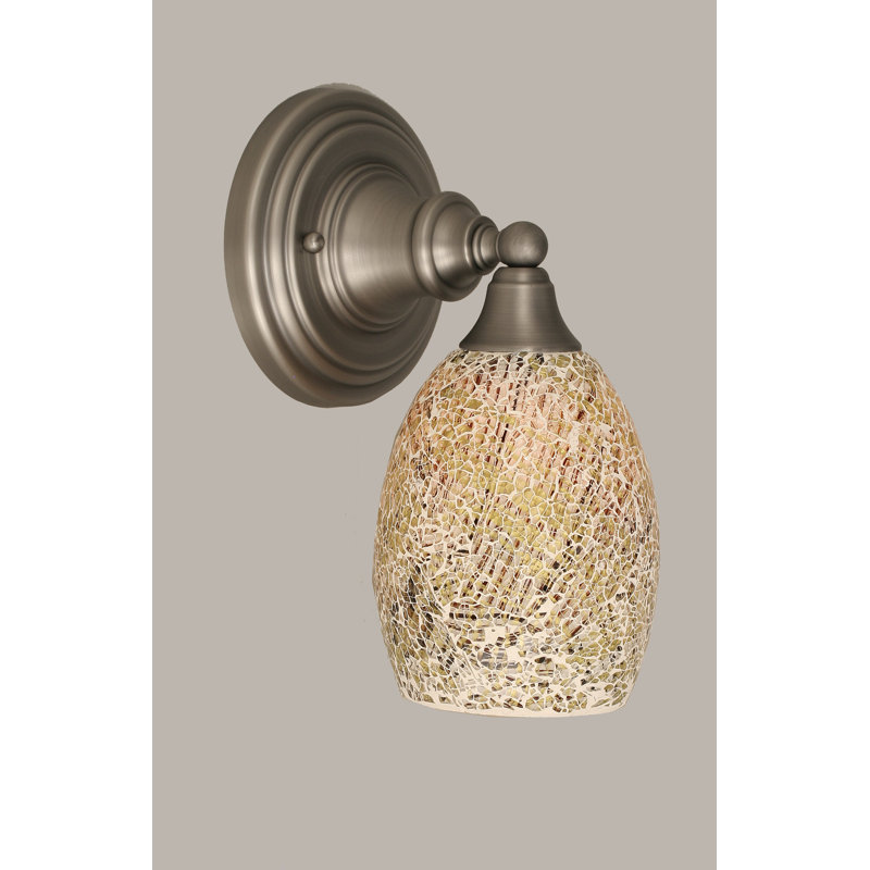 Wall Sconce With 5" Fusion Glass, Natural, Brushed Nickel