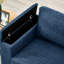 Canapé 5 places rembourré bleu, accoudoirs carrés avec porte-gobelet et rangement, salon confortable en éponge à haute densité 2 + 3 en tissu, coussins démontables avec structure en bois massif