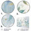 Rythmes botaniques bleus I - Décoration murale en métal aux motifs botaniques abstraits-1136394918