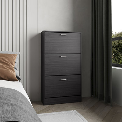 Range-chaussures haut et coulissant pour vestibule et chambre à coucher, rangement pour chaussures noir peu encombrant | Idée de cadeau