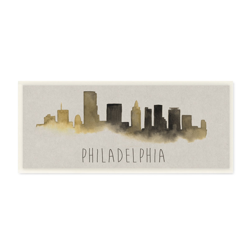 « philadelphia horizon silhouette », impression, H 7 po x l 17 po, Plaque