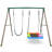 440lbs 2 Seat Swing Sets For Backyard, 1 Platform Swing And 1 Belt Swing 