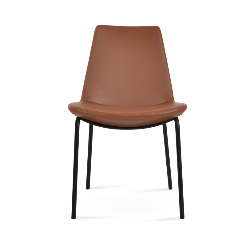 Eiffel Harris Dining Chair, Black, Faux Leather Cinnamon