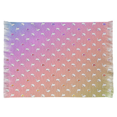Mauve baleines/Tapis décoratif rouge
