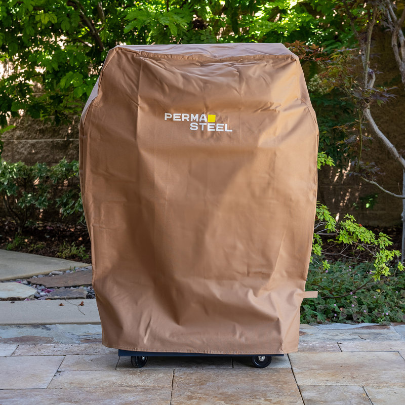 Permasteel Gas Grill Cover 33-Inch Wide Grill Cover for 2- and 3-Burner Gas Grills, Tan