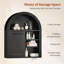 Armoire murale de salle de bain arquée, armoire au-dessus de la toilette avec porte coulissante et tablette réglable, armoire murale, noir