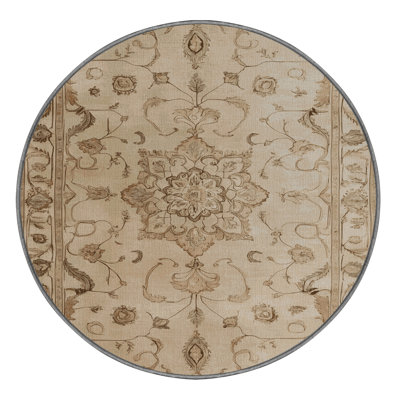 Tapis gris Tabriz lavable à la machine