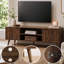 Meuble télé moderne du milieu du siècle, console de rangement pour téléviseurs jusqu'à 48 pouces (122 cm), pour salon ou chambre à coucher.