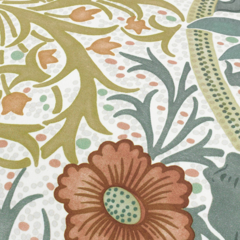 Seaweed Floral Rectangular Throw Pillow Cover, Beige