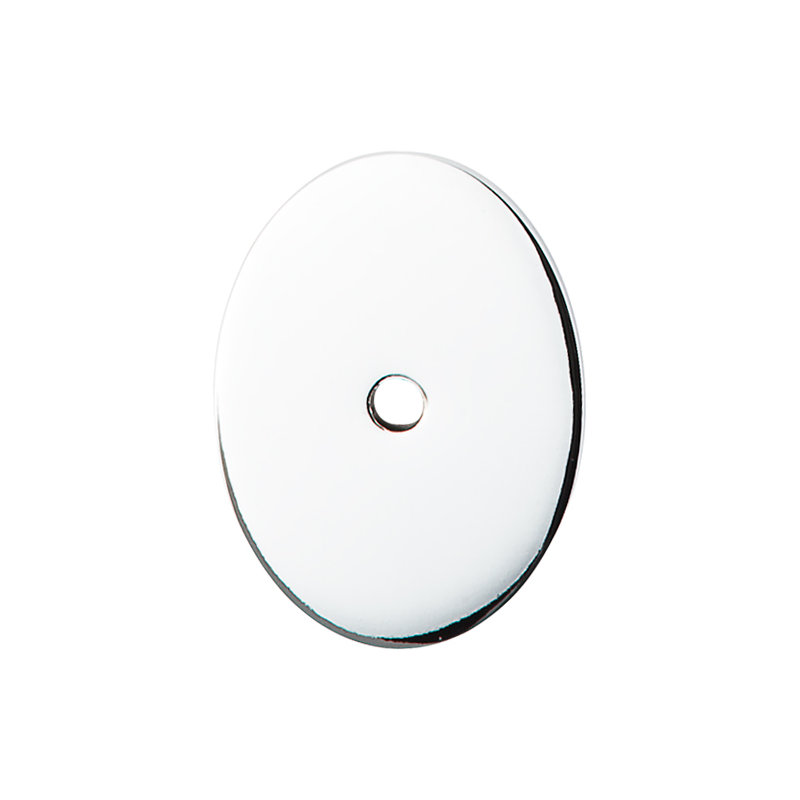 Oval  Backplate, 1.75" H x 1.25" W x 0.625" D, Polished Chrome