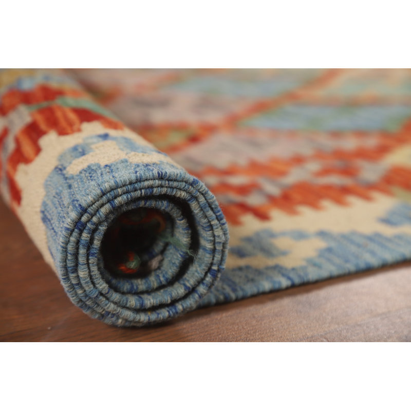 Tapis réversible en laine Kilim 7 x 10