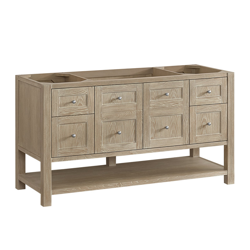 Breckenridge 59.88'' W Single Bathroom Vanity Base, Whitewashed Oak