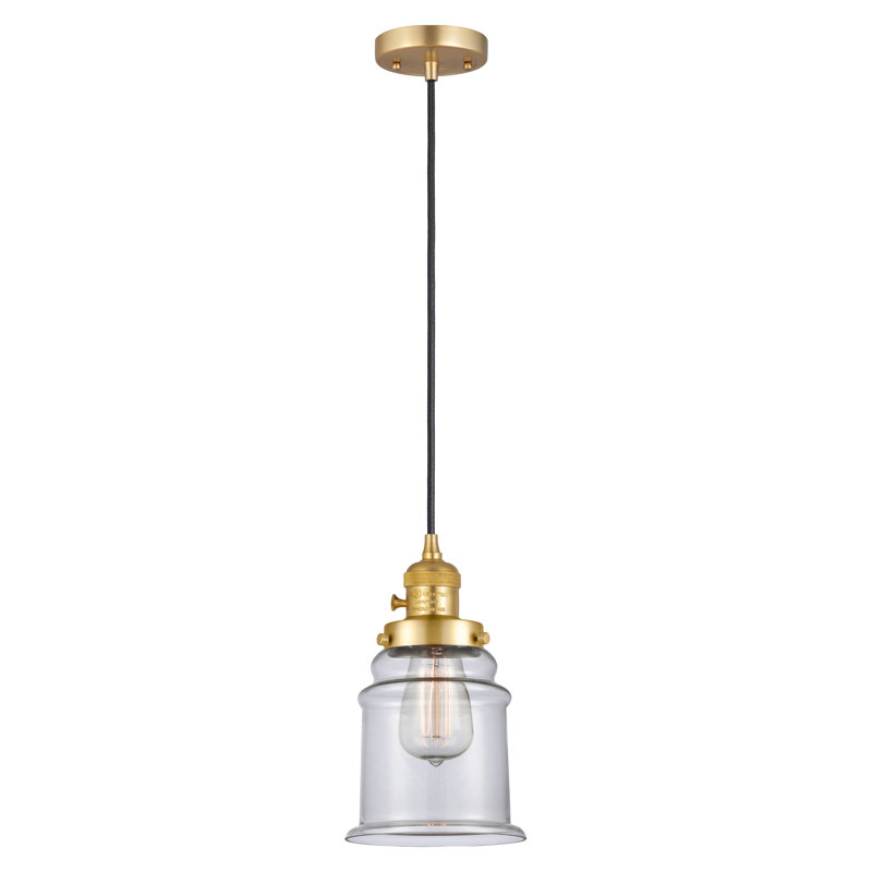 Franklin Restoration - Alvi - Mini-luminaire suspendu à 1 lumière - Interrupteur marche / arrêt - Ampoule DEL, Clair