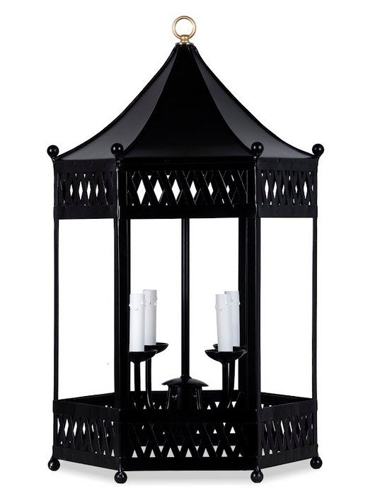 Pagoda Lantern Chandelier, Black