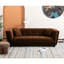Fauteuil Mid-Century moderne à 2 chameaux: velours lisse et couleur rétro en bois massif avec rembourrage en éponge de soutien