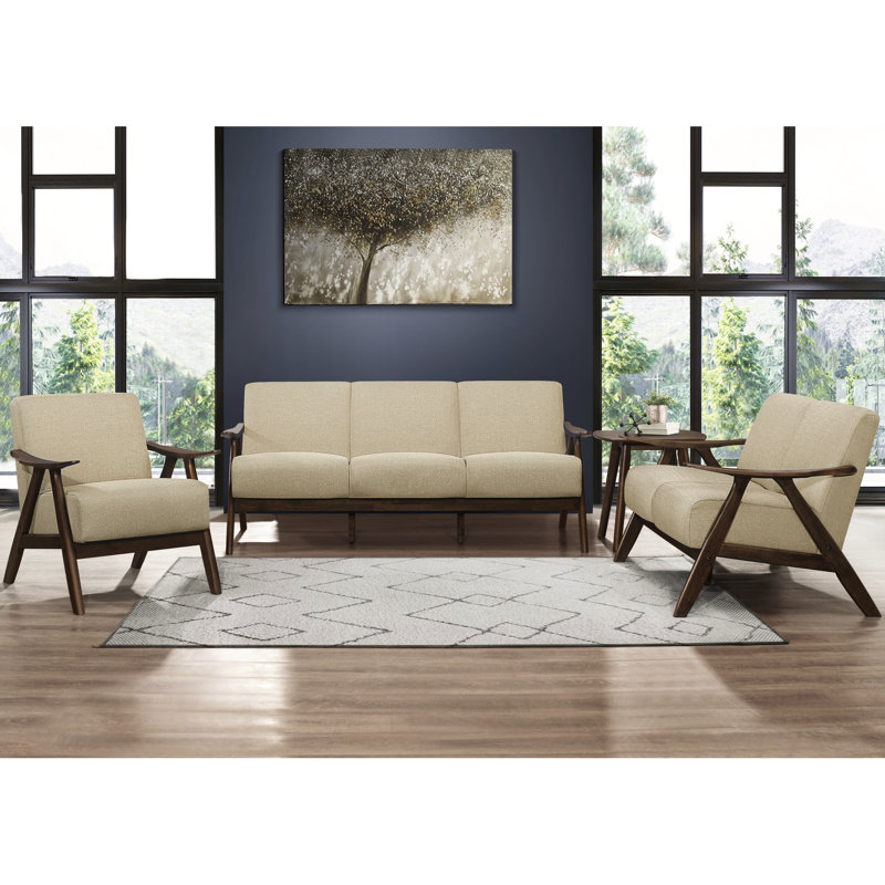 Chaise recouverte de tissu brun: structure en bois massif au fini noyer, rembourrage en mousse à l'intérieur de la chaise d'appoint en tissu: bois, ajouté
