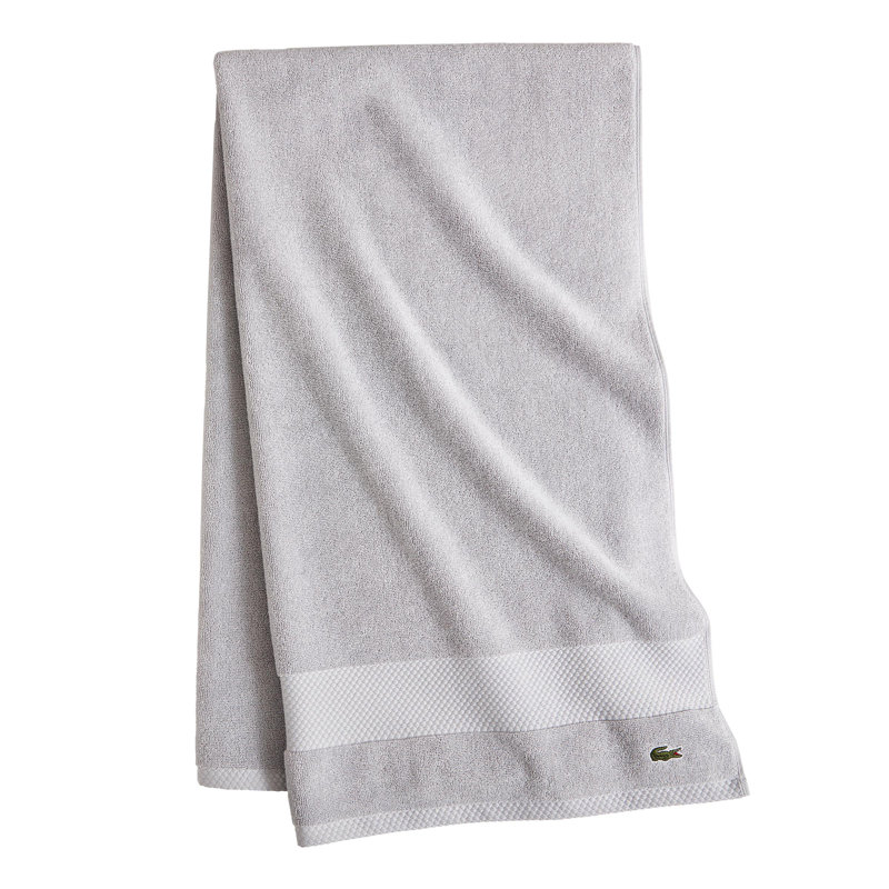 Lacoste Heritage 35" x 70" Supima Cotton Bath Sheet, Ultra Soft Absorbent Towels with Micro-Fresh® Antimicrobial Protection, OEKO-TEX Certified, Single Bath Sheet, Micro Chip