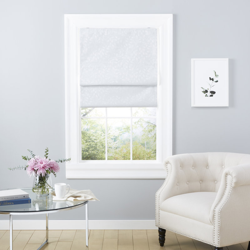 Store romain occultant Total Home de Bolan, Blanc, L 27 po x L 64 po